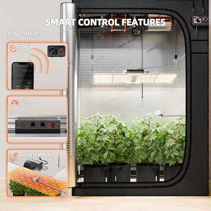 Spider Farmer SF2000 LED Grow Lights for Indoor Plants in 2x4 Grow Tent | 200W Dimmable Full Spectrum Grow Light, New-Gen High-Efficiency Diodes 2.7 PPE System for Seed Starting, Vegetables & Bloom - size: 2x4