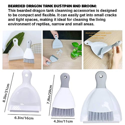 Generic Reptile Tank Cleaning Kit, Bearded Dragon & Lizard Accessories, Compact Glass Terrarium Cleaning Kit