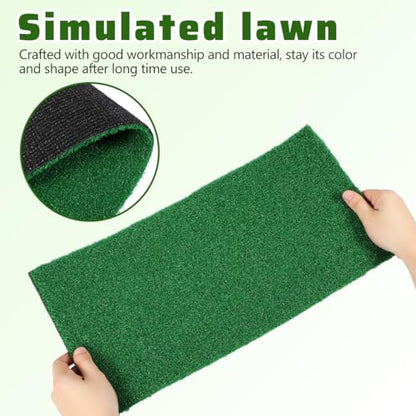 SEWACC Turtle Basking Platform Artificial Grass Turf for Aquarium Fish Tank Reptile Resting Floating Simulated Lawn Floating Platform 19.7X9.8 Inches