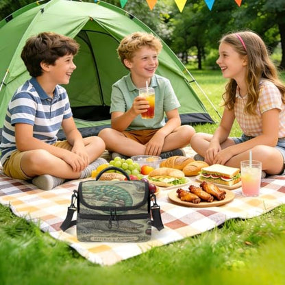 Emelivor Snake Turtle Insulated Lunch Bag Container Tote for School | 8L Double Deck,Large Lunch Box with Shoulder Strap,Thermal Meal Prep Cooler,Suitable for School Work Picnic Office Travel
