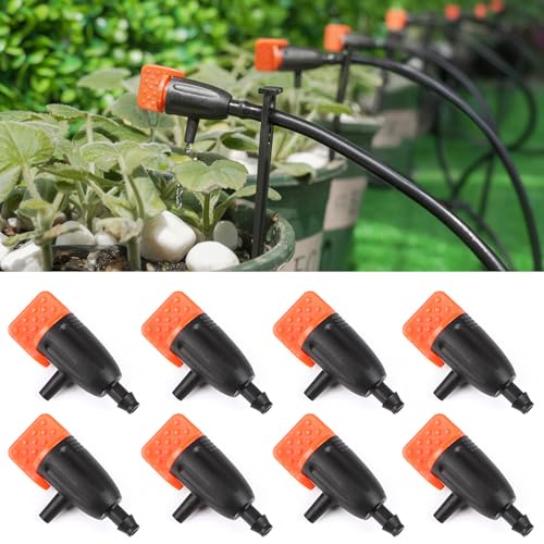 RedChili Drip Irrigation Inline Dripper for 1/4" Drip Irrigation Tubing, 35 Pieces Adjustable Drip Emitters Micro Drippers for Drip Irrigation Gardening System Maintain Constant Flow - size: Irrigation Dripper
