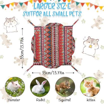 3 Tier Guinea Pig Cage Accessories,Ferret Rat Hammock,13.7x13.7 Inches, Pet Cage Hanging Bunkbed Hammock for Small Animals,Guinea Pig,Ferret,Kitten,Squirrel, Chinchilla, Rat,Parrot - color: red
