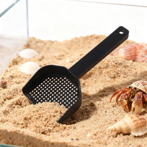 Tsangbaby Hermit Crab Litter Scooper Reptile Poop Scooper Mesh Reptile Litter Cleaner Scoopers Terrarium Sand Rabbit Pooper Lifter for Sand Bedding, Hanging Handle Poop Scoopers