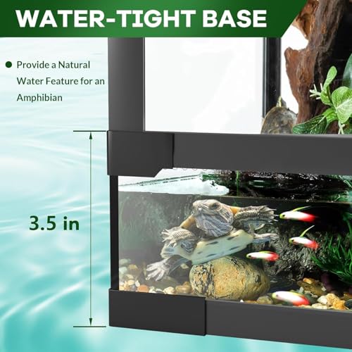 50 Gallon Reptile Tall Glass Terrarium 36" X 18" X 18" - Anti-Escape Design, Dual-Climate Water-Tight Base for Easy Maintenance,Reptile Enclosure with Top Screen Ventilation - size: 36x18x18 inch