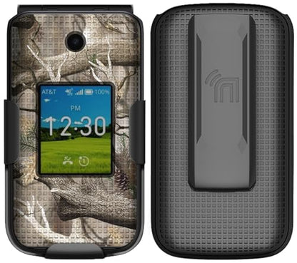 Holster Combo for Cricket Debut Flex Flip Phone Case with Belt Clip - Camo | Also Fits AT&T Cingular Flex 2, For Model U1030AA or U1030AC via 2023 - color: Camo