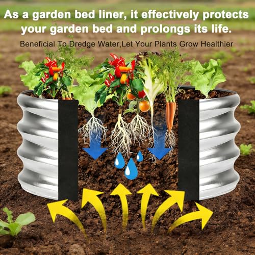 63x114 inch Raised Garden Bed Liner, Non Woven Fabric Liner for Large Veg Trough, Backyard, Patio, Balcony with Bed Liner ，Cuttable Plant Liner with Soil Containment & Water Drainage