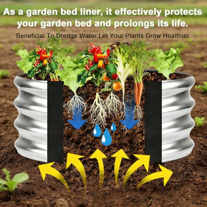 63x114 inch Raised Garden Bed Liner, Non Woven Fabric Liner for Large Veg Trough, Backyard, Patio, Balcony with Bed Liner ，Cuttable Plant Liner with Soil Containment & Water Drainage