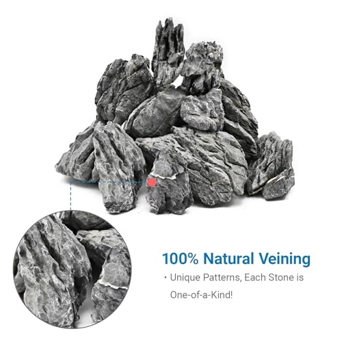 KINGRUI Natural Seiryu Rock Stone 11lb Dragon Stone for Aquarium Landscaping Models Fish Tank Decoration Reptile and Amphibian enclosures 3-6inch - size: 11lb(3-6inch)
