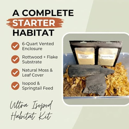 Ultra Isopod Habitat Kit - Rottwood + Flake | Live Isopod Bundle Cleanup Crew | Live Arrival Nationwide!