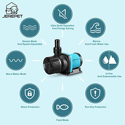 3170 GPH Aquarium 24V DC Water Pump with Controller, Submersible Return Pump for Fish Tank,Aquariums,Fountains,Sump,Hydroponic,Freshwater and Marine Water Use (3170GPH,86W,20.3FT) - size: 3170GPH,86W,20.3FT