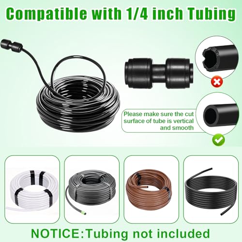 20 Pack 1/4" Quick Connect Fittings Coupling Connectors,1/4 Inch Irrigation Tubing Fittings Anti-Drop Push to Connect Fittings Locked Straight for 1/4 Inch Drip Tubing Garden Irrigation System - size: 20 Pack 1/4" Coupling