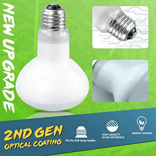 LUCKY HERP 4 Pack 75W Reptile Heat Lamp Bulb (2nd Gen), Amphibian Basking Light Bulb, Reptile Daylight Bulb for Turtle, Bearded Dragon, Lizard Heating Use - size: 75