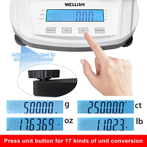Lab Scale 5000g/0.01g High Precision Digital Scale Analytical Balance Electronic Scale for Kitchen Lab Weighing - style: 5000g x 0.01g WITHOUT weight
