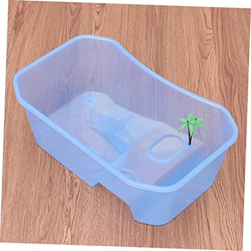 Reptile Terrarium Aquarium Tank Open Plastic Turtle Breeding Box Feeding Station