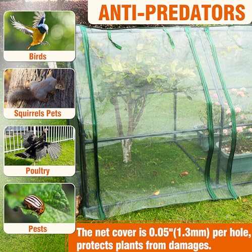 Gardzen Mini Greenhouse with Zipper Mesh Cover 71.7"(L) x36.2(W) x42.5(H) | Steel Frame Portable Outdoor Greenhouse, Enhanced Ventilation, Ideal for Spring, Summer & Fall - size: 71”(L) x36”(W) x42”(H)