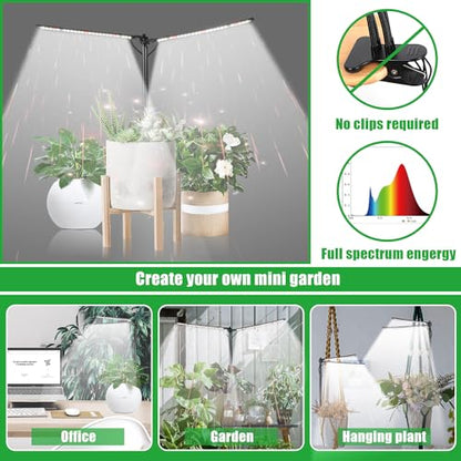 bodkar Plant Grow Light, Plant Lamp for Indoor Plants Growing | 6000K White Red Light for Succulents Mini Small Plants Growth (Without Timer/Dimming) - color: #2 Black（no timer）