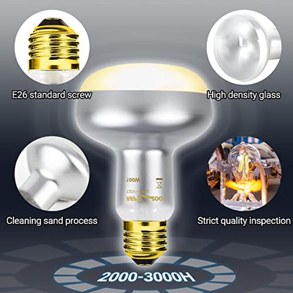 REPTI ZOO 2 Pack Heat Lamp 100W, Intense Basking Spot Simulated Natural Sunlight Heating Lamp Bulb, Heat Emitter UVA Heat Lamp Bulb for Reptile Chickens Pet Brooder - style: Natural Basking Light Bulb