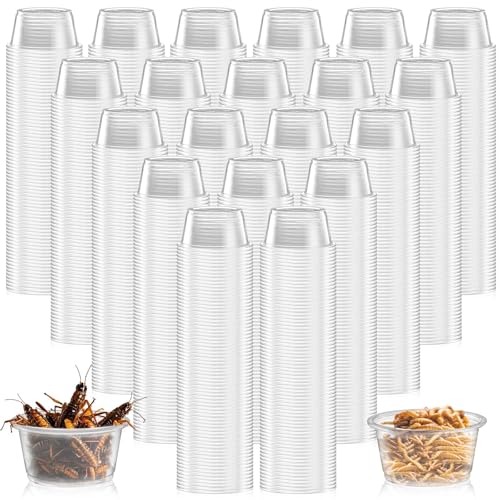 1200PCS 0.5oz Gecko Food Cups | Durable Plastic Leak-Proof Reptile Feeder Cups - for Geckos, Lizards & Small Pets | Multi-Purpose for Terrarium Daily Feeding(0.5oz) - size: 1200PCS