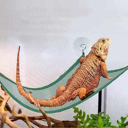 Bearded Dragon Lizard Hammock - Breathable Mesh Lounger Ladder Bearded Dragon, Reptile Hammock Accessories for Bearded Dragons Geckos Lizards - color: Green