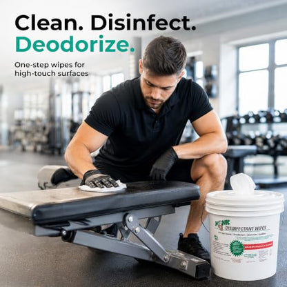 Monk Disinfecting Wipes (2 Buckets of 800 Count) for Commercial Facilities | Heavy Duty Cleaning Wipes - 3in1 Disinfectant, Deodorizer & Sanitizer Cleaning Supplies – All Purpose Cleaner for Home & Gym - size: 800 Count (Pack of 2)