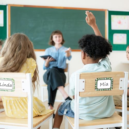 JarThenaAMCS 180 Pcs Farmhouse Name Tag Stickers Rustic Eucalyptus Leaves Nameplates Greenery Self-Adhesive Label Decals for Back to School Students Teacher Desk Classroom, 6 Designs - style: Farmhouse Greenery