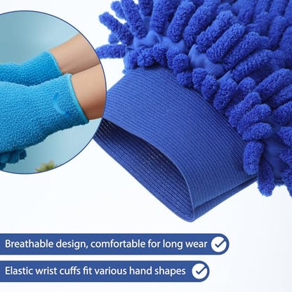 6 Pcs Microfiber Dusting Gloves, Plant Gloves Dusting Reusable Washable Plant Cleaning Glove for Plants, Cars, Blinds, Windows