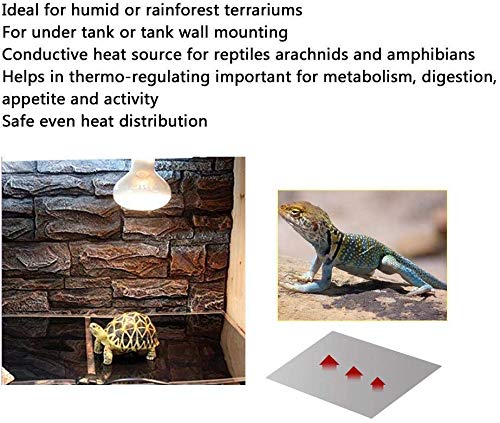 Reptile Heating Pad with Temperature Adjustment, 110V Non-Adhesive Heat Mat for Reptiles Tortoise Snakes Lizard Gecko Hermit Crab Turtle Amphibians - 20W Terrarium Heat Pad - size: 16.5 x 11 IN