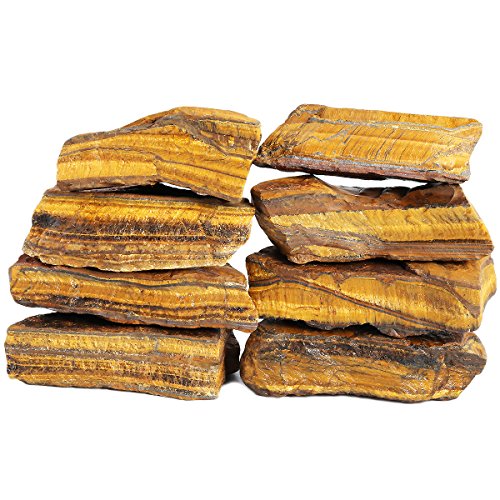 SUNYIK 1LB Natural Raw Tiger's Eye Stones Rock for Tumbling Cabbing | Irregular Healing Crystal Rock Stones for Aquarium, Terrarium Fish Tank, Fountain Rocks, Jewelry Making, Rock Collections - color: Tiger's Eye Stone(0.8"-1.5")