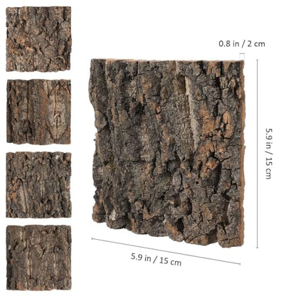 Toddmomy Cork Bark Reptile Terrarium Background 8 Pieces Natural Bark Wood for Gecko Lizard Frog Bearded Dragon Aquarium Decorations Climbing Habitat Decor 5.90 X 5.90 X 1.57 in - size: 8pcs
