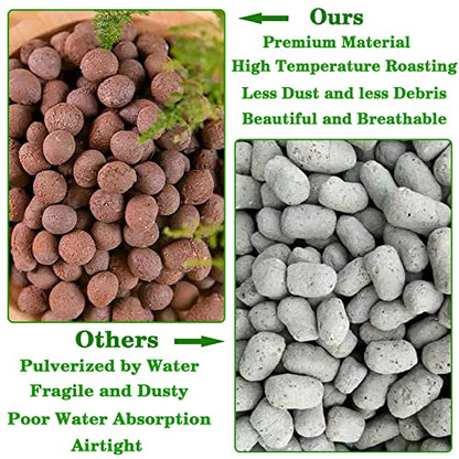 4LB Leca Clay Pebbles for Plants, 4mm-16mm Clay Balls for Hydroponic | Drainage, Reusable, Aeration, Moisture Retention, Lightweight, Natural Leca for Orchids, Succulents, Terrariums, Aquaponics - size: 4LB