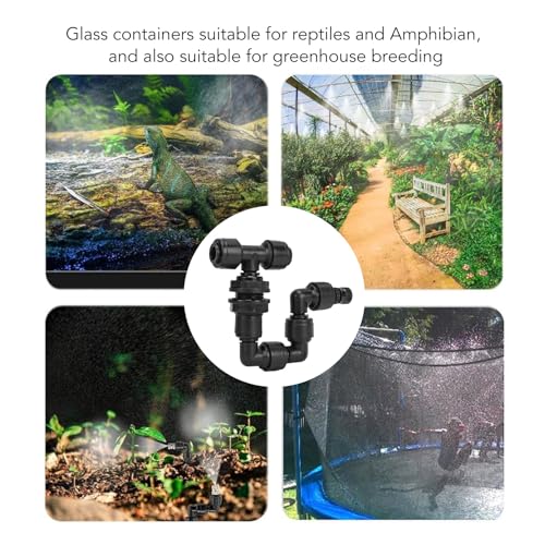 BORDSTRACT Reptiles Fogger Mist Sprinkler, 360°Adjustable Aquarium Mist Sprinkler Mister Nozzle for Rainforest Tank Amphibians Plants