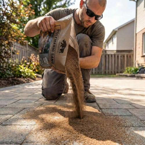 Rhino Power Bond Plus - Polymeric Sand for Pavers and Stone Joints up to a Maximum of 2 inches. (10 Pound, Brown) - color: Brown, size: 10 Pound