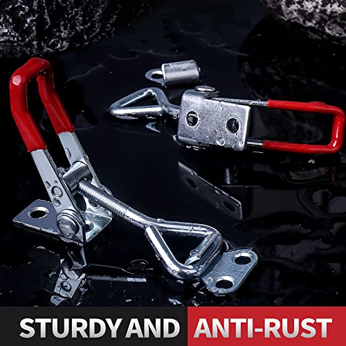 Vicuna R 6 Pack Toggle Latch Clamp 4001, Adjustable Toggle Clamp Latch | 330Lbs Holding Capacity, Quick Release Hasp Clamps, Heavy Duty Pull Latches for Lid Jig, Tool Box Case, Smoker, 24PCS Screws - style: 4001-6PK