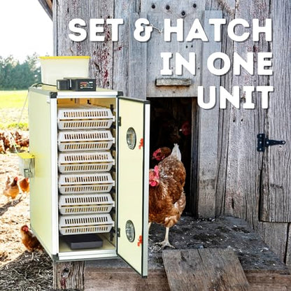 Incubators for Hatching Eggs – 180 Egg Incubator Setter & Hatcher with Automatic Turner & Digital Humidity Control Cabinet, Large Chicken Incubator & Quail Egg Incubator by Hatching Time - size: 180 Eggs, style: Egg Incubator and Hatcher