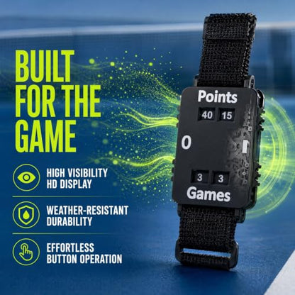 Score Counter Watch with Adjustable Wristband - Score Keeper Stroke Counter Bracelet for Cricket, Tennis, Padel & Ping Pong Sport Accessories