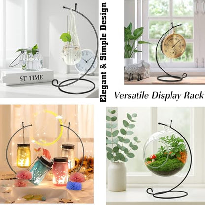 Ornament Display Stand ,6 PCS 9'' inch Air Plants Holder, Planter Terrariums Hanger, Black Iron Wire Hanging Hook for Glass Crystal Witch Ball,Easter Christmas Decoration,Wedding Party Office Home Decor