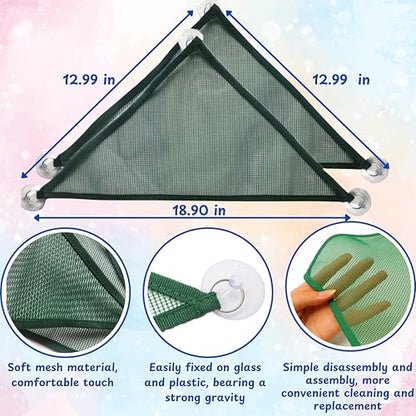 Bearded Dragon Reptile Hammock Enrichment Cage Accessories, Bearded Dragon Feeder Ball and Breathable Mesh Hammock, Lizard Hammocks Lounger Bed Rest and Feed Toy, Reptile Tank Accessories (Red) - color: Red