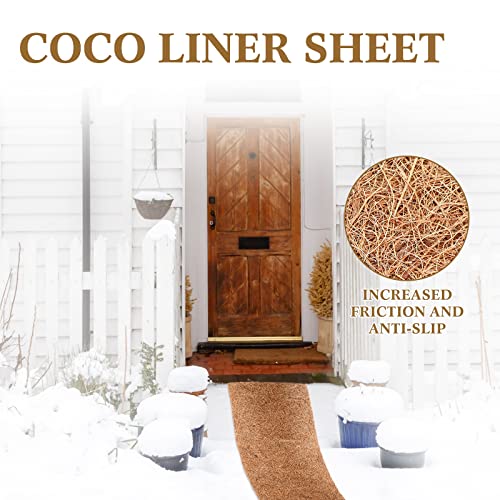 Fabbay 2 Pcs 24 x 120 Inch Coconut Coir Liner Roll Natural Coconut Plant Liner Sheets Coconut Fiber Mat for Planters Gardening Window Box Flower Basket Decor Animal Pet Pad Reptile Carpet