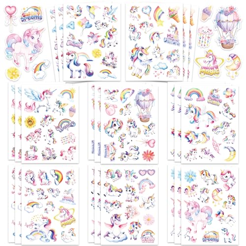 306Pcs Unicorn Stickers, Rainbow Unicorn Self-Adhesive Stickers for Scrapbooks Envelopes Cards Gifts Crafts Decor - style: Unicorn