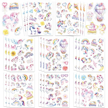306Pcs Unicorn Stickers, Rainbow Unicorn Self-Adhesive Stickers for Scrapbooks Envelopes Cards Gifts Crafts Decor - style: Unicorn