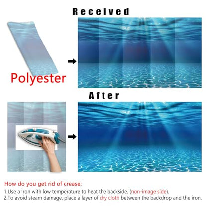 Natural Undersea Aquarium Background, Underwater Ocean Sunlight Fish Tank Background 24X16IN with 8 EVA Double-Sided Tape - color: Ocean, size: 24X16in/60X40cm