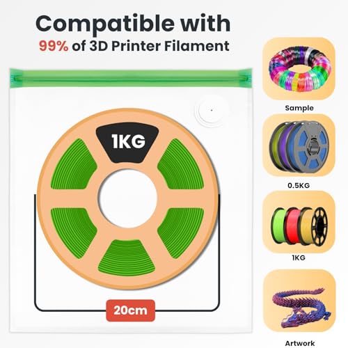 3D Printer Filament Storage Bags Vacuum Storage Bags Kit 3D Printer Accessories with Storage Bags (13x15 inches), Humidity Resistant (10 Bags Only) - style: 10 Bags