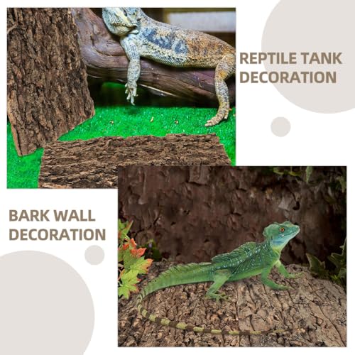 SHINEOFI Reptile Terrarium Bark Decor 4 Pack Natural Tree Bark Background for Reptile Tank Gecko Tank Decor Accessories 11.81 X 7.87 X 0.78 in Cuttable Habitat