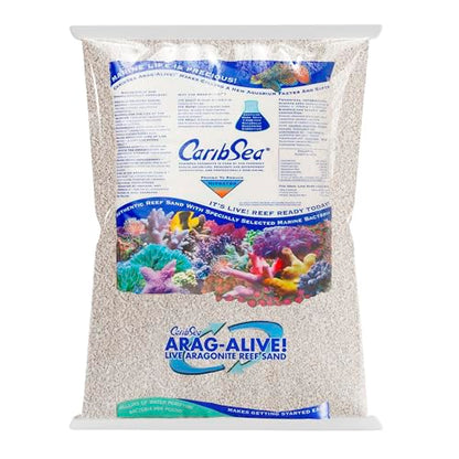 CaribSea Arag-Alive Special Grade Sand - 20 lbs - Natural Aragonite Substrate for Reef & Marine Tanks, Promotes Coral Growth & Biological Filtration - size: 20lb (Pack of 1)