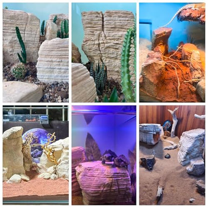 Natural Aquarium Rocks PH Neutral Stone 2-7inch Fish Rocks 10lb Pagoda Rocks for Aquariums, Landscaping Model,Tank Decoration,Amphibian Enclosures-6-7Pcs - size: 10lb (2-7inch 6-7Pcs)