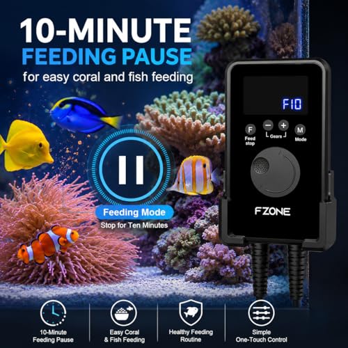 FZONE Aquarium Wave Maker, 24V DC Gyre Wavemaker with LCD Display Controller, Adjustable Cross Flow, Quiet Powerhead with Magnetic Mount for Saltwater & Freshwater Tanks (XL) - size: XL