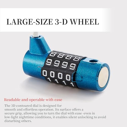 4-Digit Combination Lock, Blue Shackle for School Gym Locker | Ideal for sports toolbox case hasp storage - size: 3.5" blue