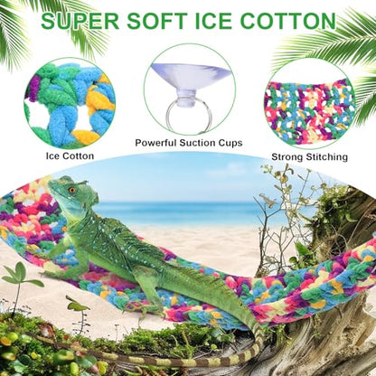 30" x 7" Upgraded Soft Reptile Lizard Hammock, Soft Reptile Lizard Hammock Comfortable Breathable Swing Hanging Sleeping Bed for Small Pets (B)