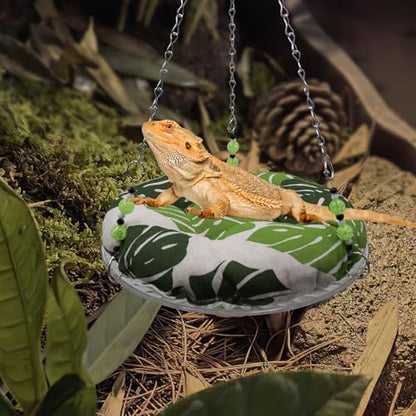 11.8in Reptile Bed，Reptile Hammock Swing Hanging Bed, Lizard Swing Toy, Lizard Bed, Reptile Lounger Terrarium Hanging Hammock for Bearded Dragon Lizard Gecko Chameleon Parrot Hamster Small Pets