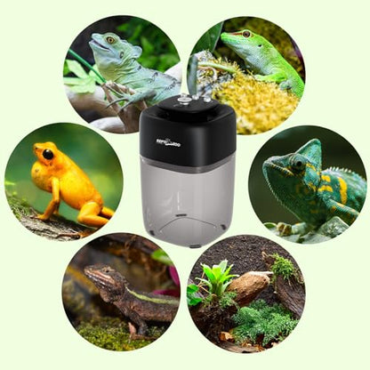 REPTI ZOO 10L Reptile Mister Fogger Mister for Reptile Tank Reptile Misting System Extremely High-Pressure Silent Pump Reptile Humidifier Terrarium Mister with 2PCS Nozzles for Reptiles/Amphibians